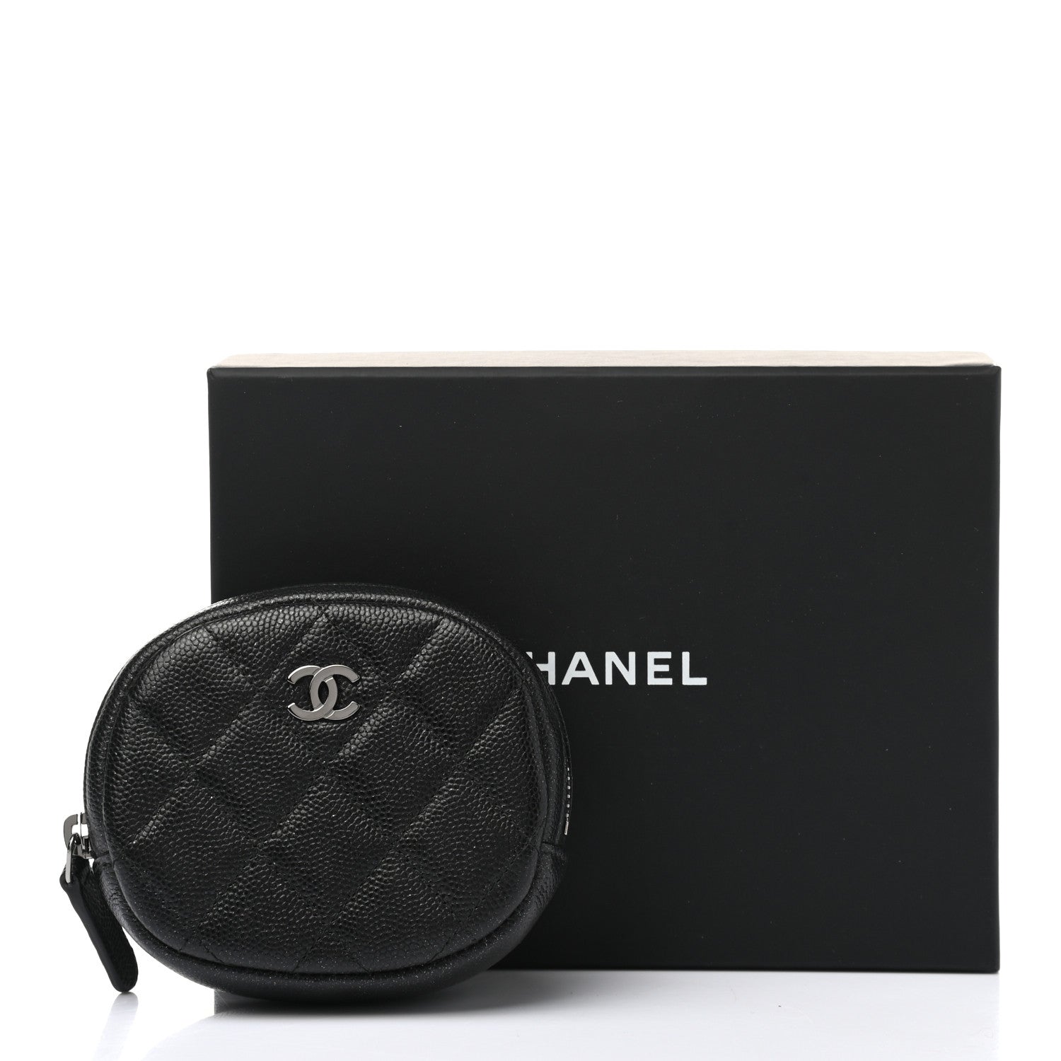 Chanel Iridescent Caviar Quilted Zip Around Classic Coin Purse Black 8 of 8