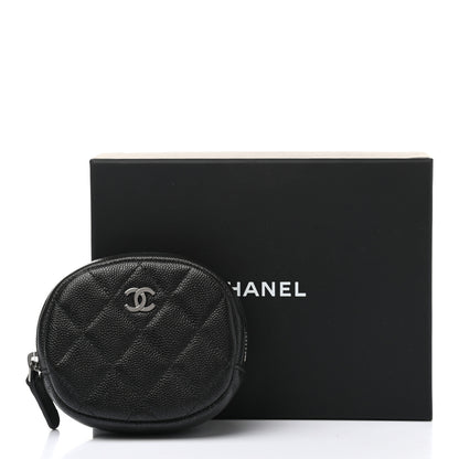Chanel Iridescent Caviar Quilted Zip Around Classic Coin Purse Black 8 of 8