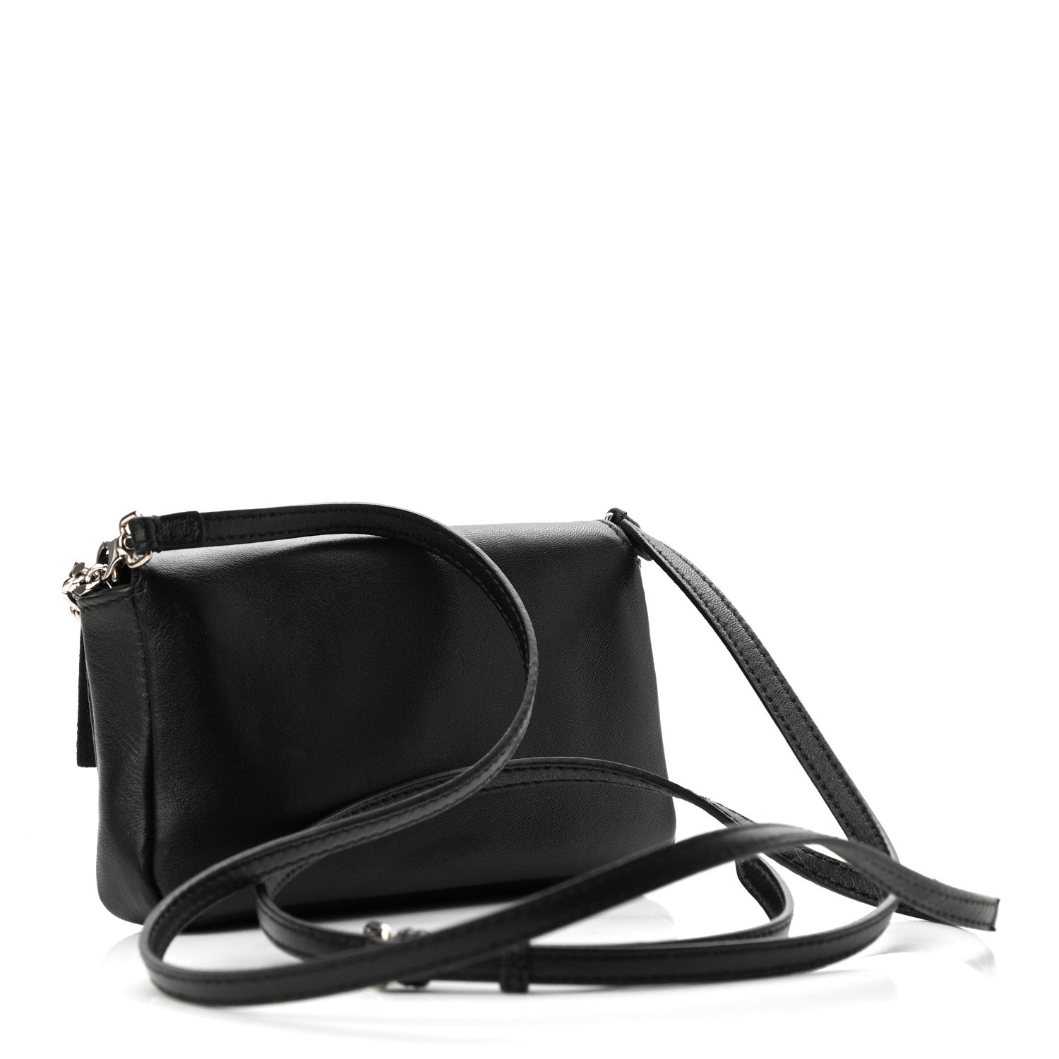 Fendi Shiny Nappa Rabbit Fur Crystal Flowerland Micro Buggie Baguette Black Mojito Multicolor 5 of 13