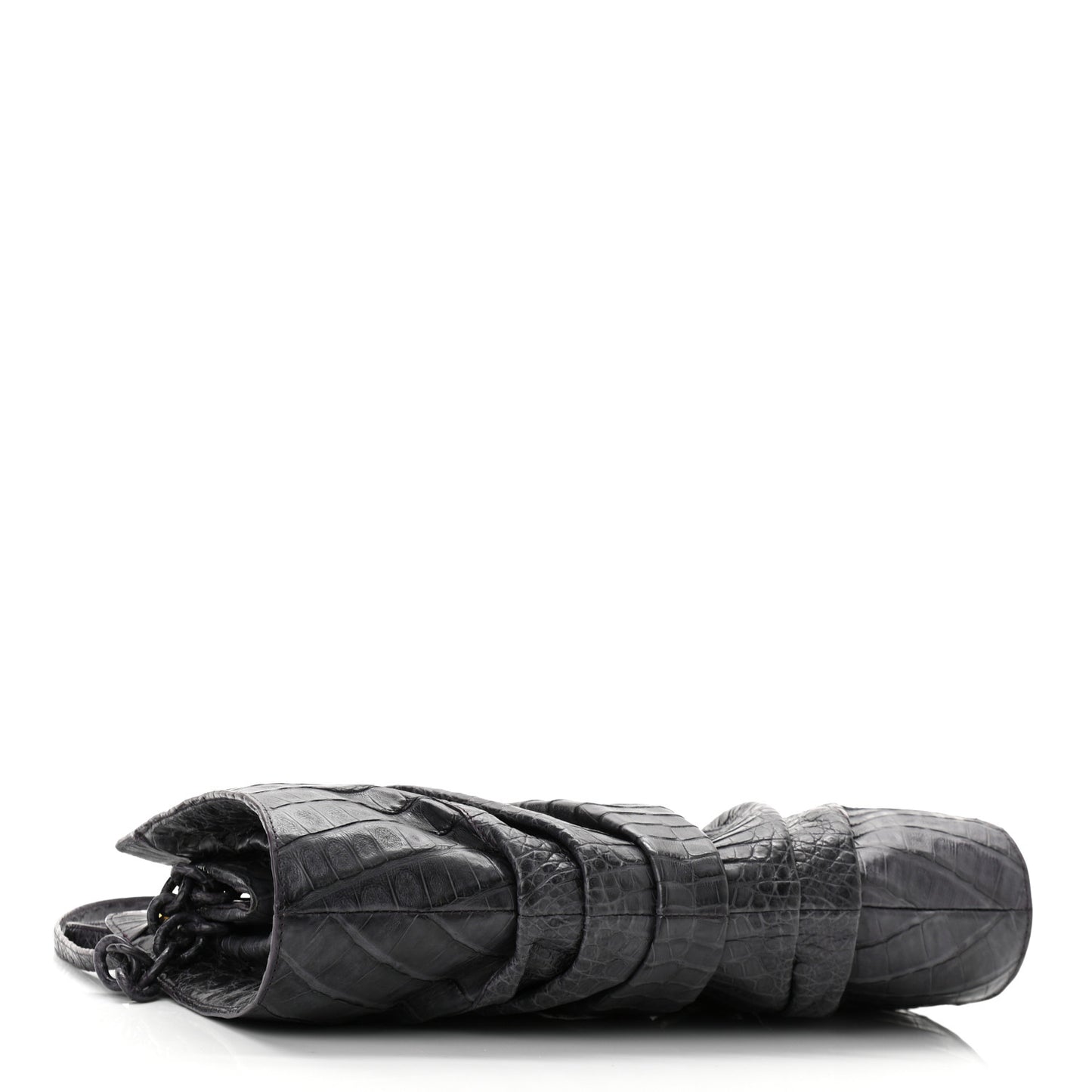 Crocodile Slim Frame Chain Clutch Degrade