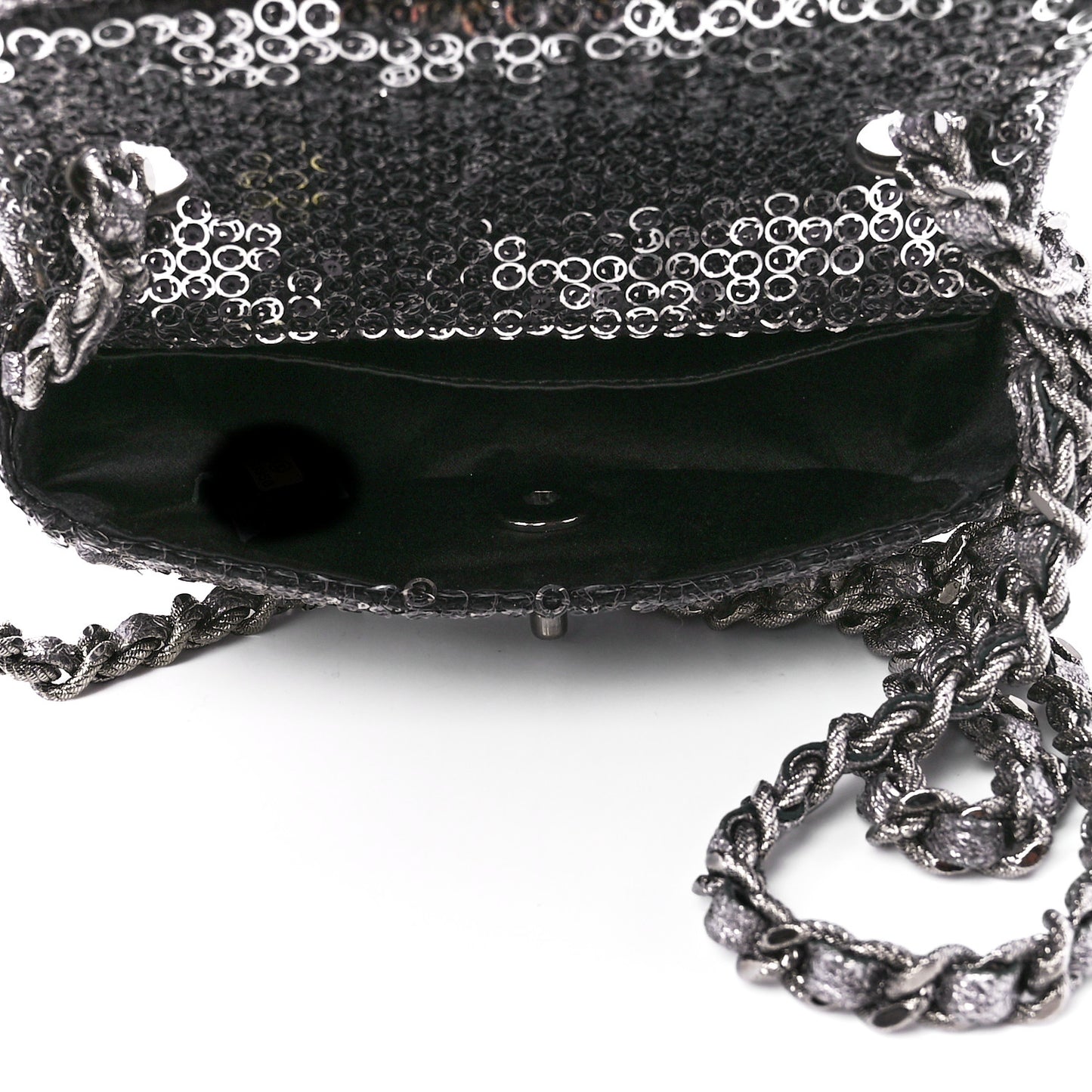 Sequin Micro Flap Dark Silver