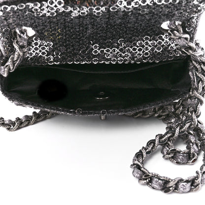 Chanel Sequin Micro Flap Dark Silver 5 of 13