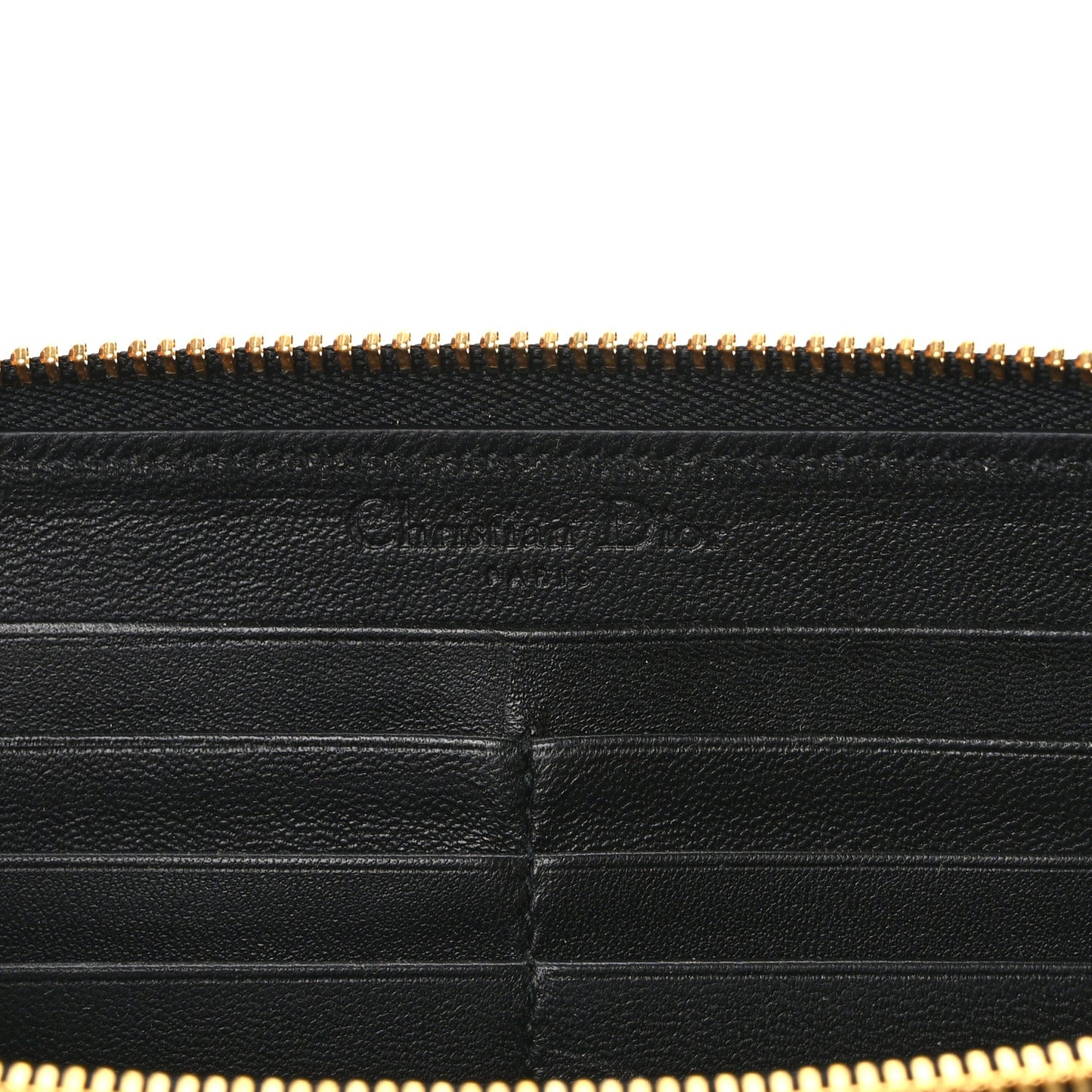 Lambskin Cannage Lady Dior Zip Wallet Black