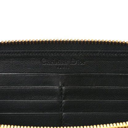 Christian Dior Lambskin Cannage Lady Dior Zip Wallet Black 6 of 13
