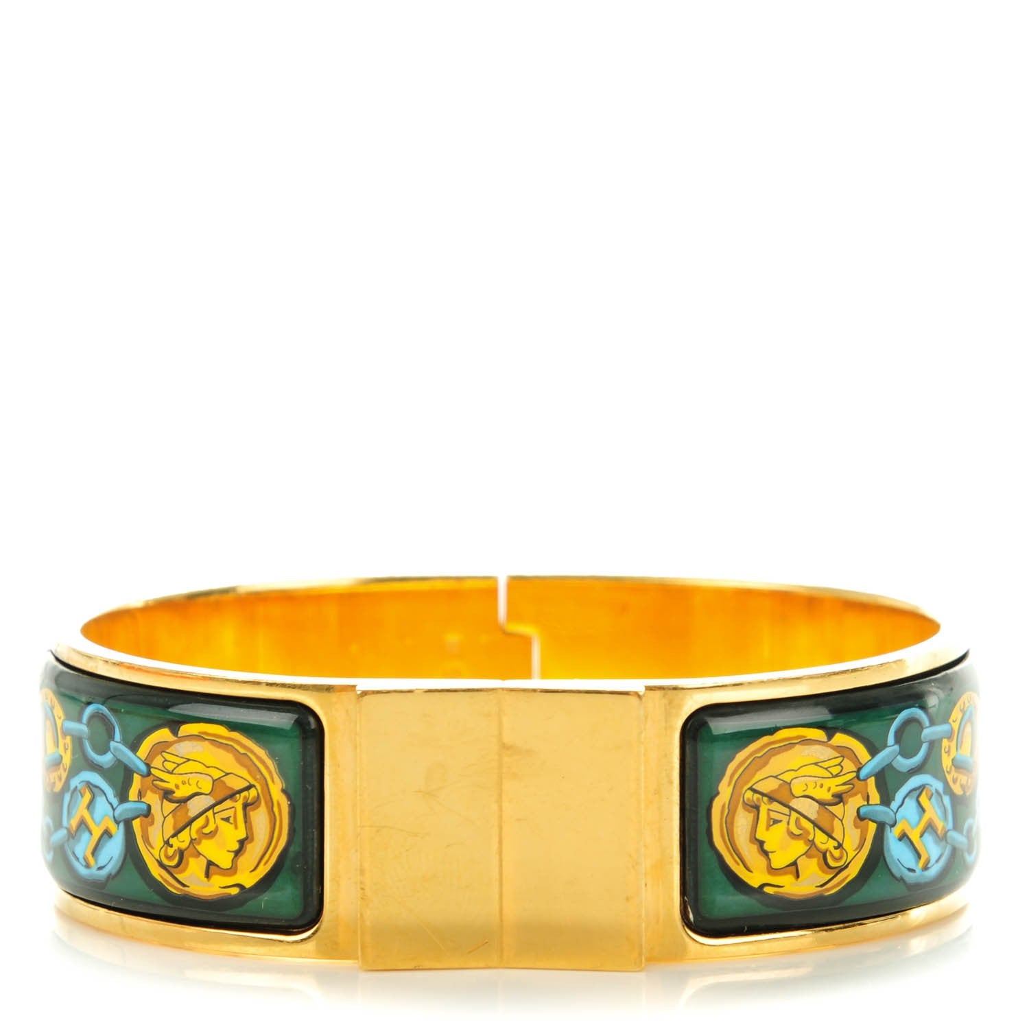 Hermes Enamel Printed Wide Bracelet GM 1 of 4