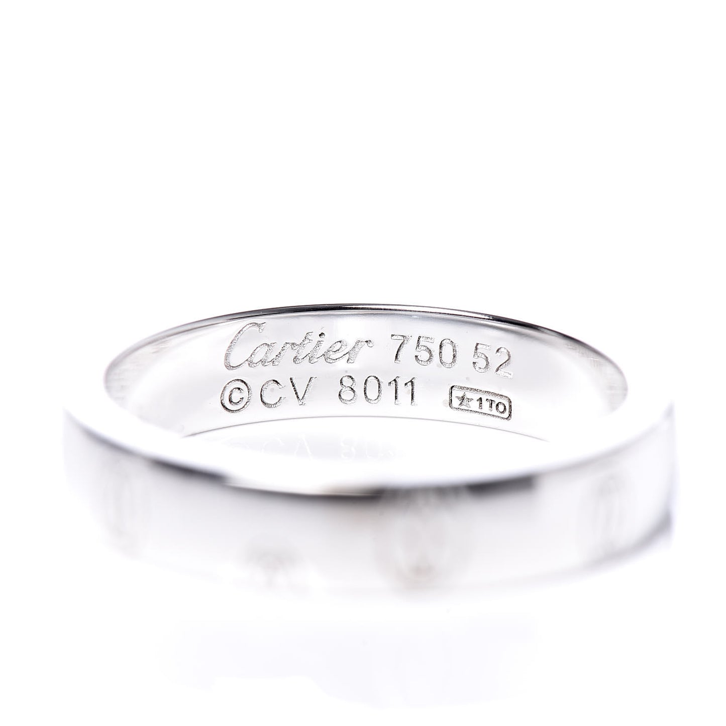 18K White Gold 4mm Happy Birthday Band Ring 52 6