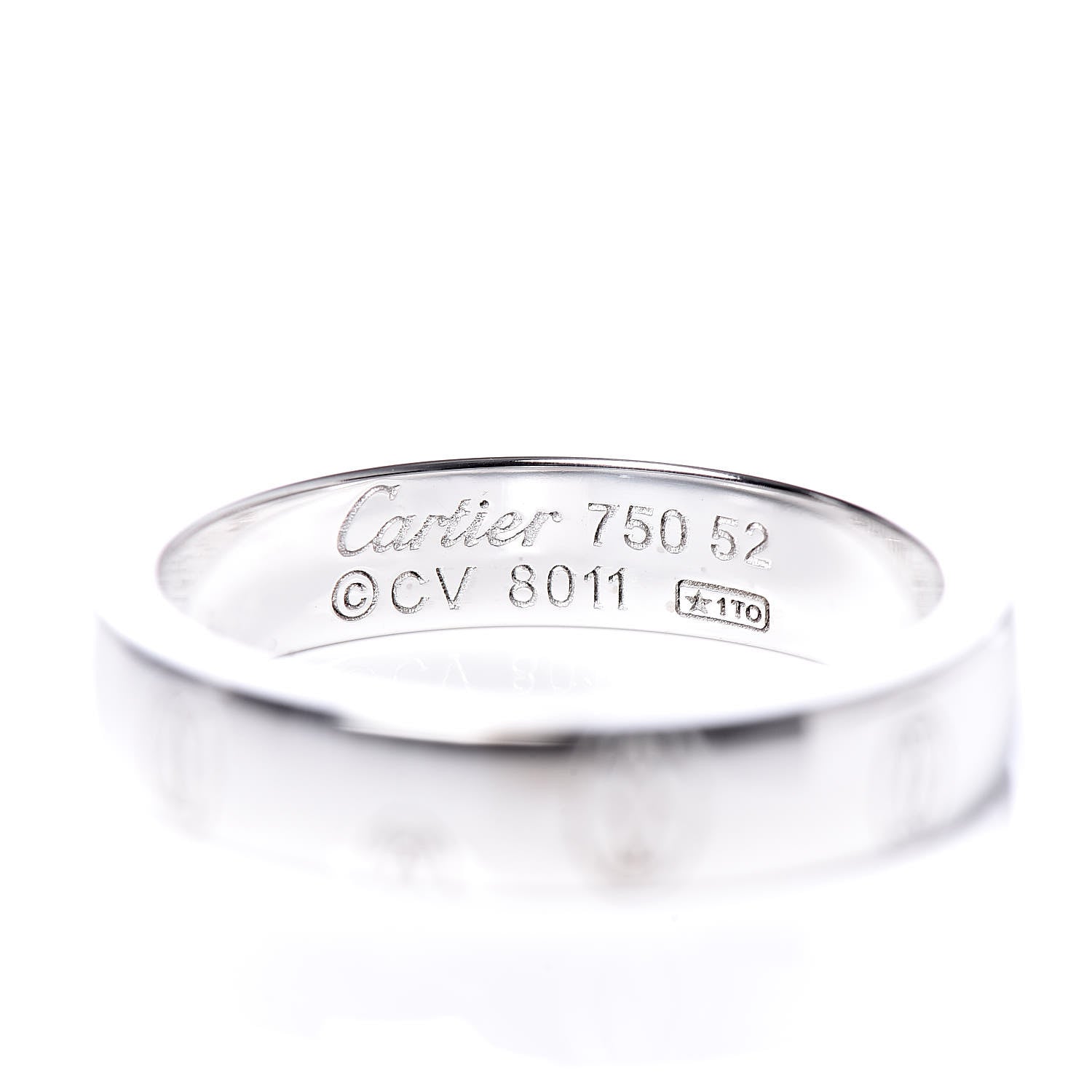 Cartier 18K White Gold 4mm Happy Birthday Band Ring 52 6 4 of 6