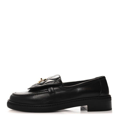 Chanel Lambskin Quilted CC Turnlock Loafers 38.5 Black 1 of 10
