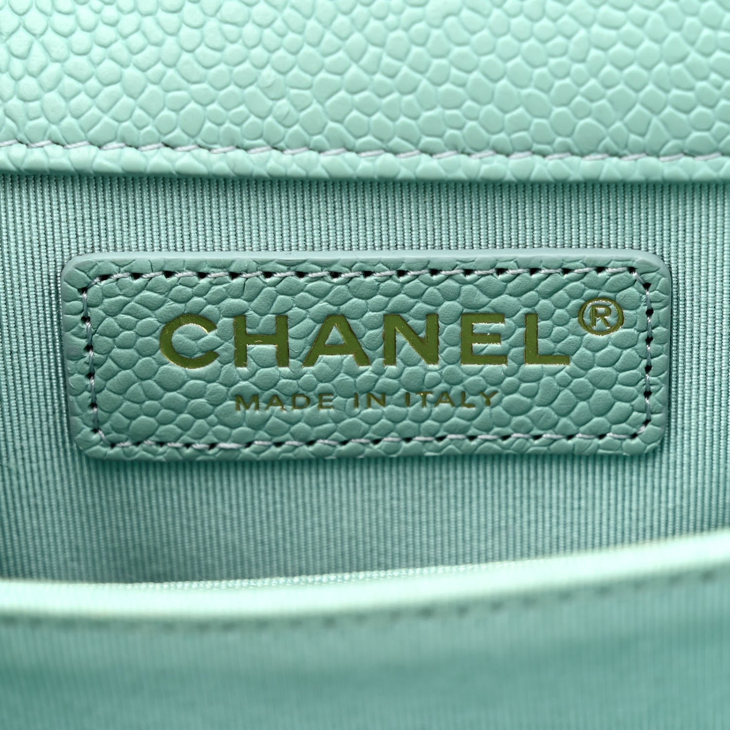 Chanel Caviar Quilted North South Boy Flap Light Blue 6 of 10