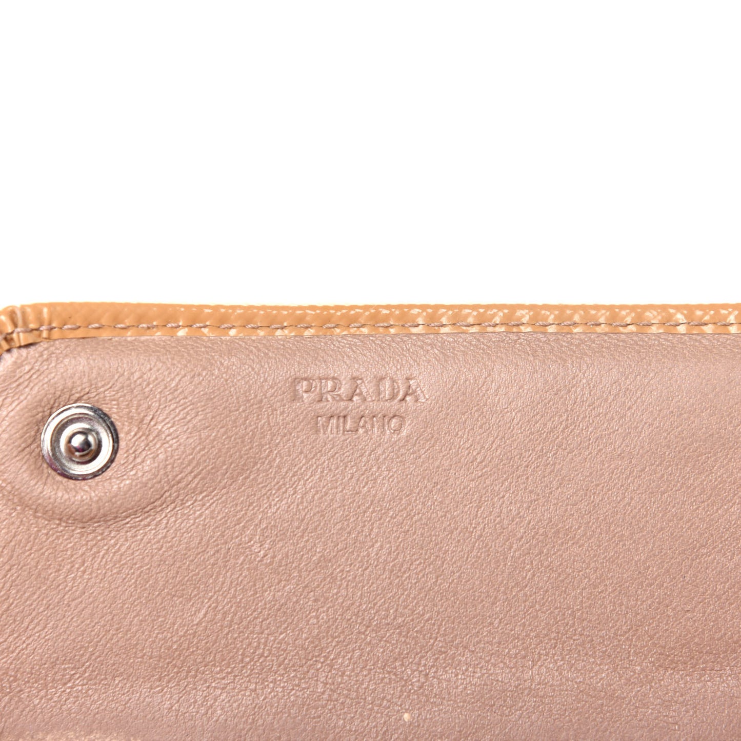 Saffiano Studded Flap Wallet Caramel