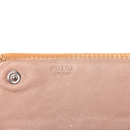 Prada Saffiano Studded Flap Wallet Caramel 8 of 11