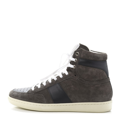 Saint Laurent Suede Calfskin Court Classic SL/10H High Top Sneakers 40 Bronze Black 1 of 14
