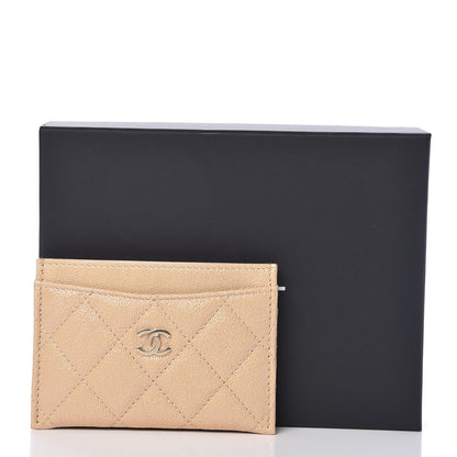 Chanel Iridescent Caviar Quilted Card Holder Beige 9 of 9