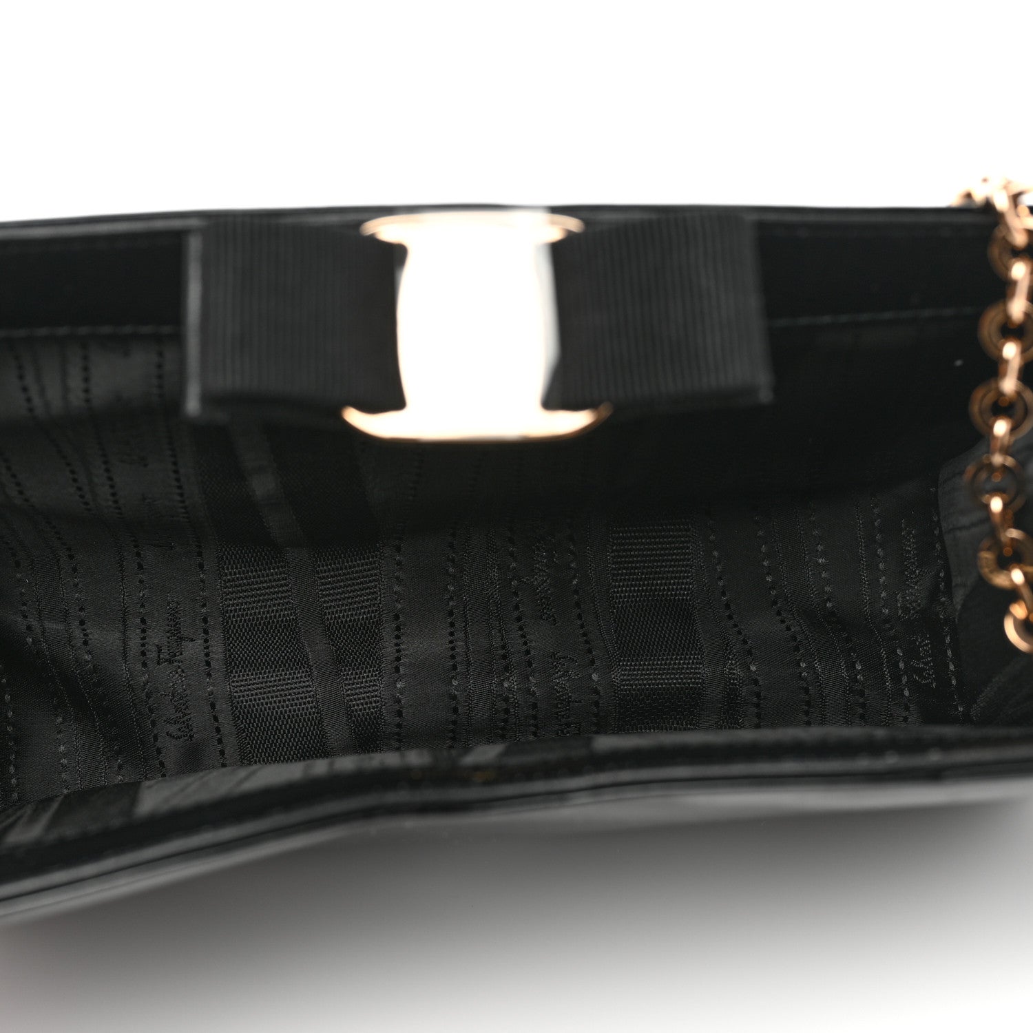 Salvatore Ferragamo Patent Vara Bow Shoulder Bag Black 5 of 8