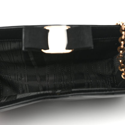 Salvatore Ferragamo Patent Vara Bow Shoulder Bag Black 5 of 8