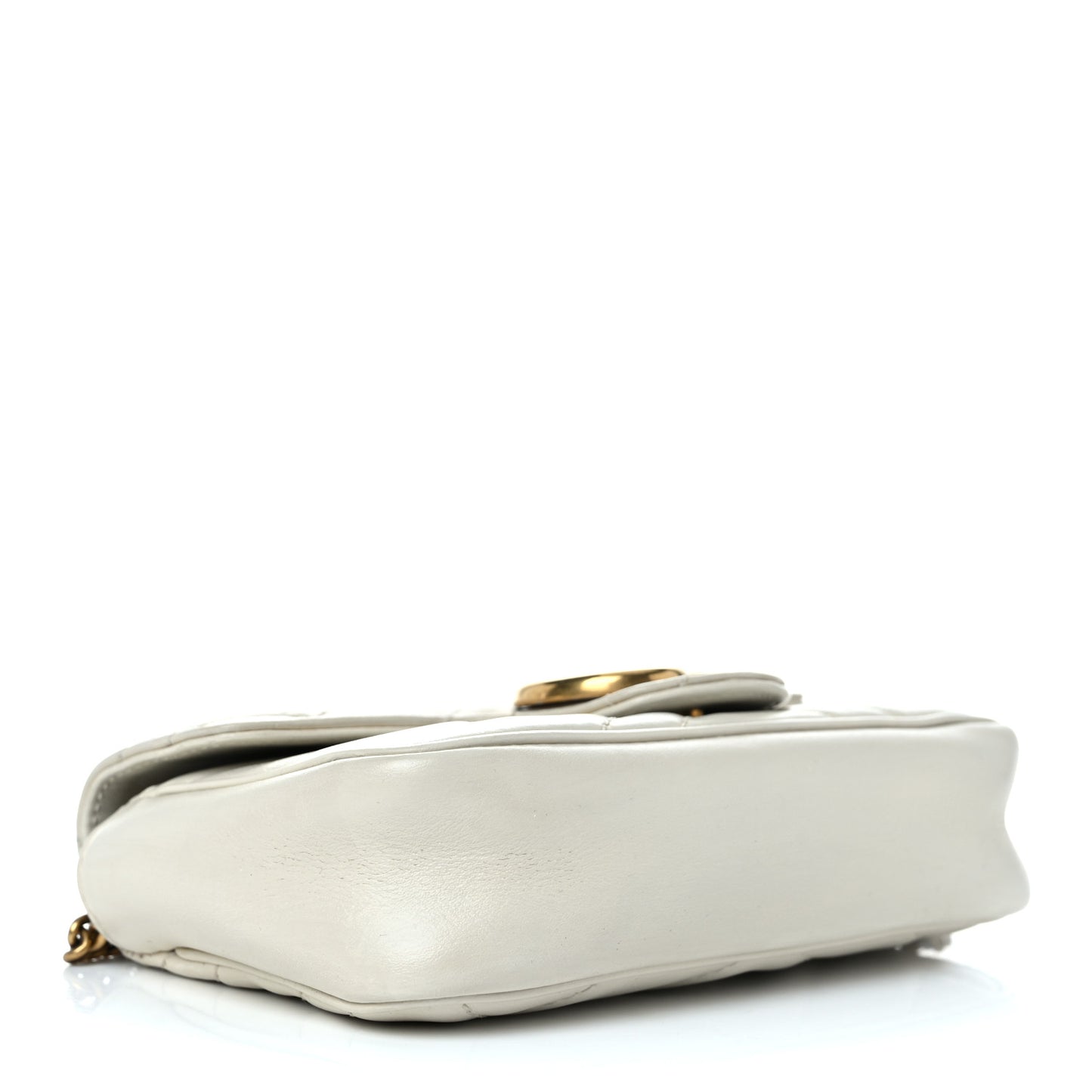 Calfskin Matelasse Super Mini GG Marmont Shoulder Bag White