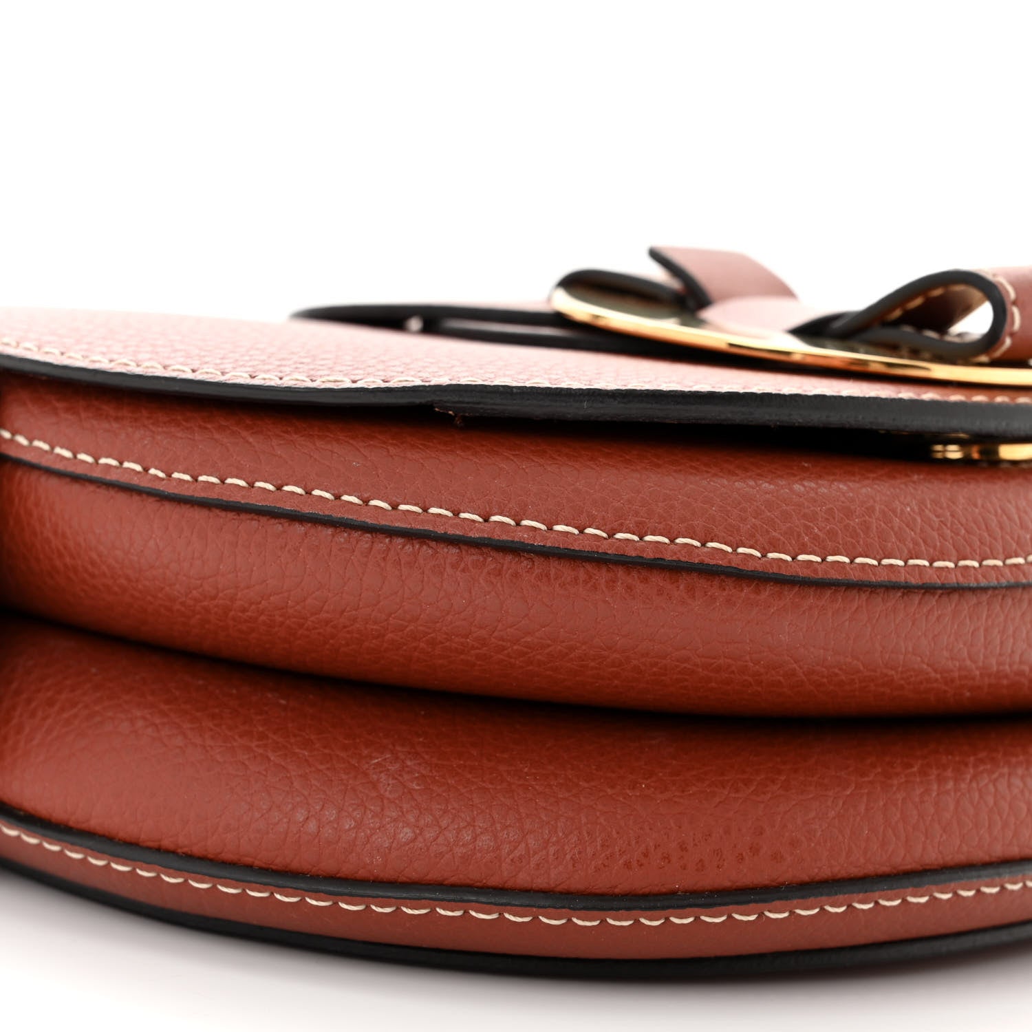 Chloe Grained Calfskin Small Darryl Saddle Crossbody Bag Sepia Brown 9 of 10