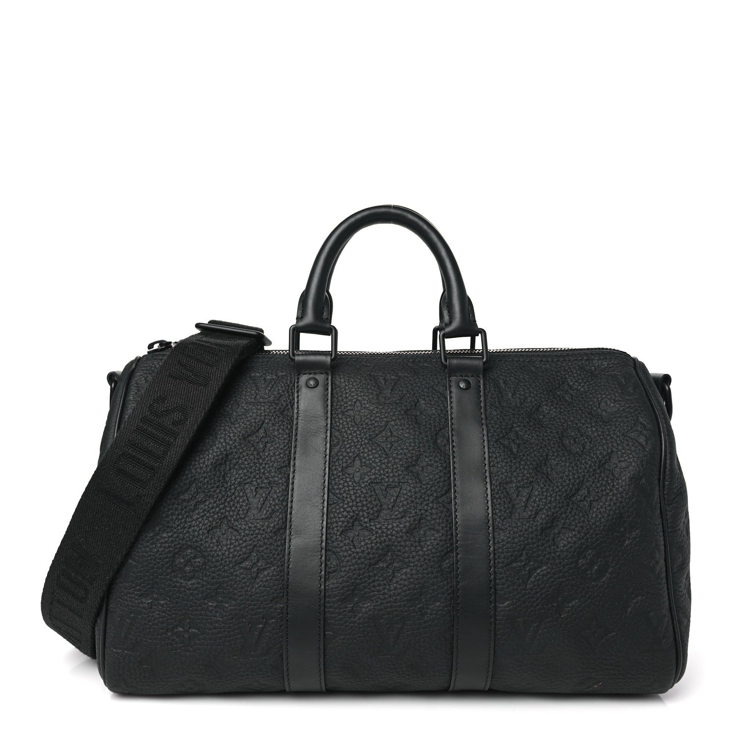 Louis Vuitton Monogram Taurillon Keepall Bandouliere 35 Black 1 of 9