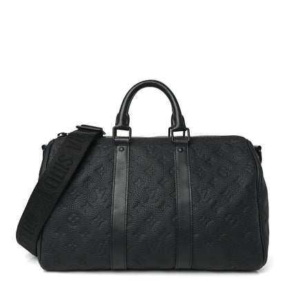 Louis Vuitton Monogram Taurillon Keepall Bandouliere 35 Black 1 of 9