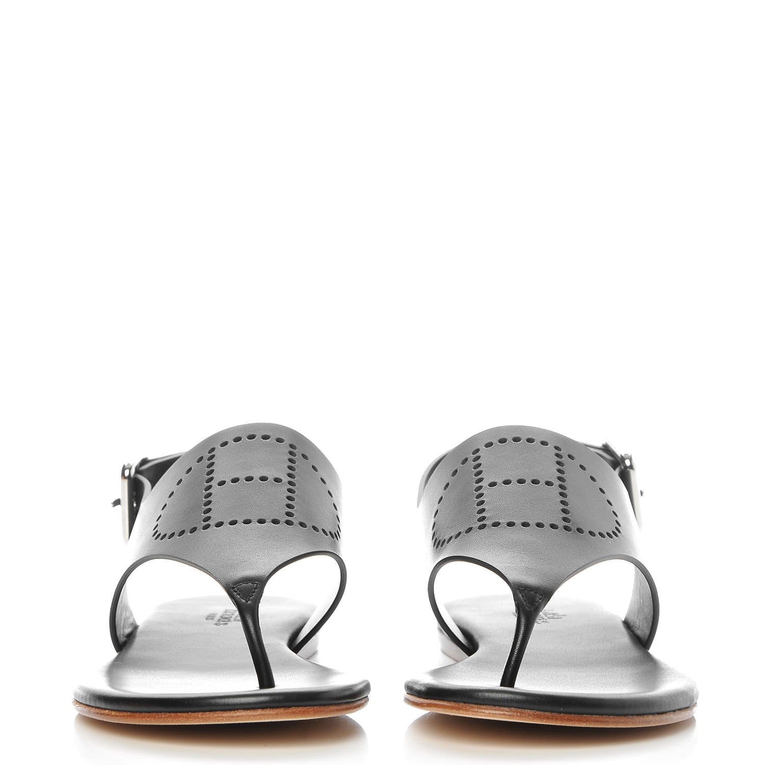 Hermes Calfskin Kola Sandals 35 Black 3 of 11