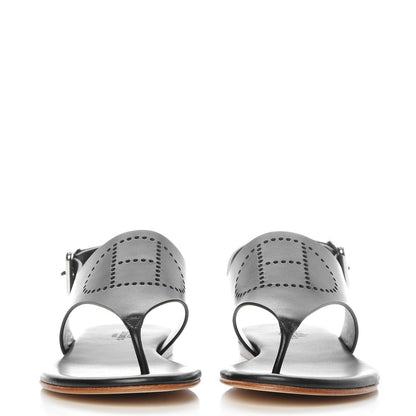 Hermes Calfskin Kola Sandals 35 Black 3 of 11
