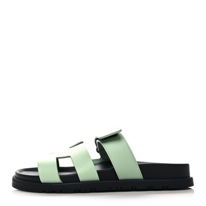 Hermes Epsom Womens Chypre Sandals 37 Vert Jade 1 of 8