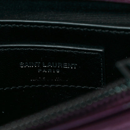 Saint Laurent Sheepskin Matelasse Chevron Monogram Medium College Bag Rouge Legion 5 of 24