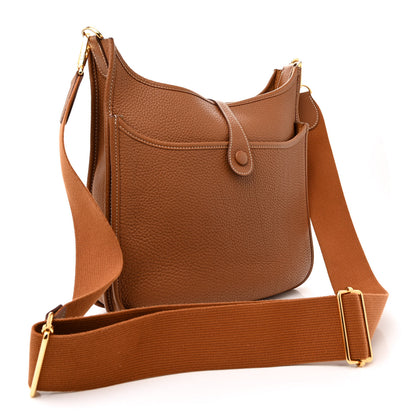 Hermes Taurillon Clemence Evelyne III PM Gold 3 of 11