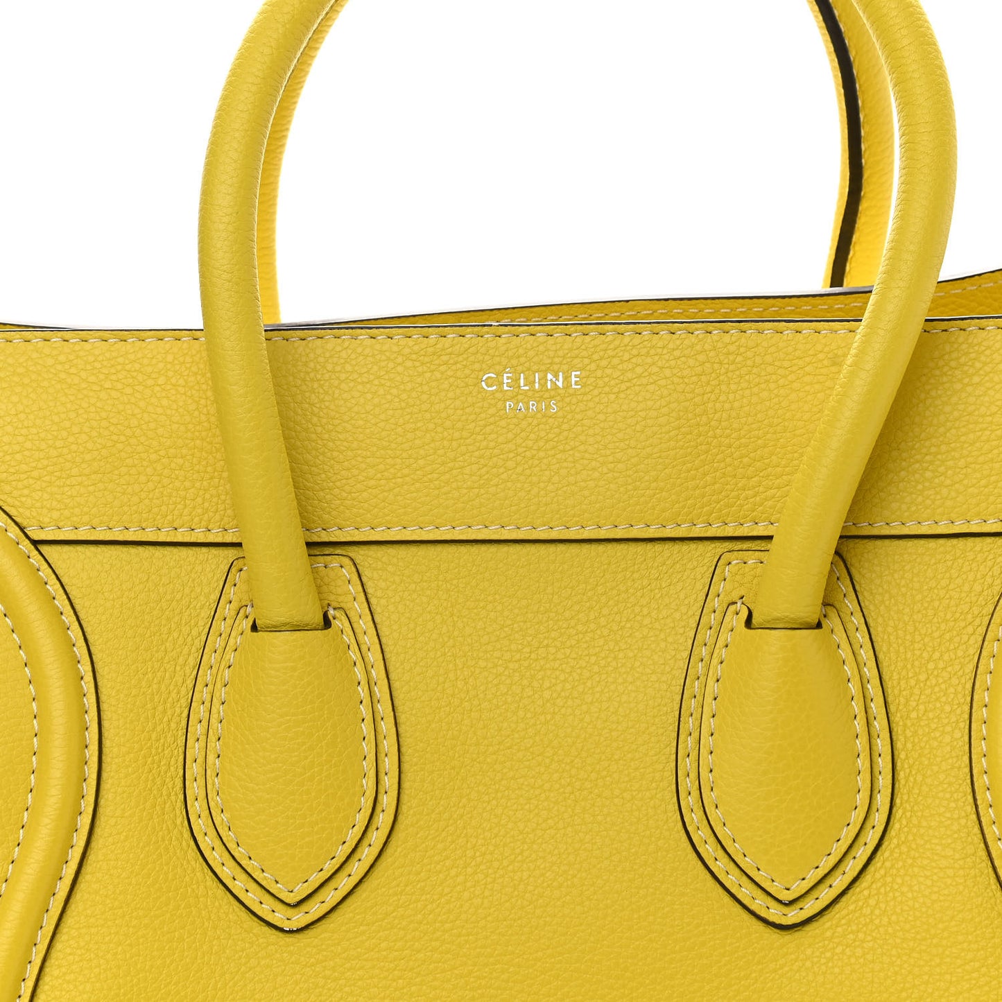 Drummed Calfskin Mini Luggage Citron