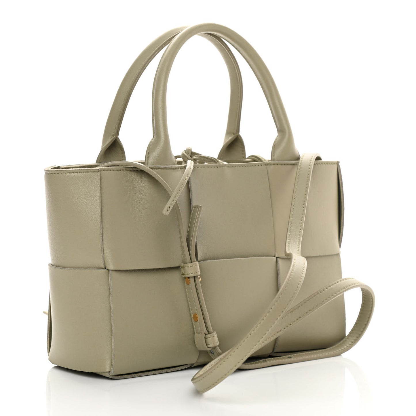 Nappa Maxi Intreccio Mini Arco Tote Taupe