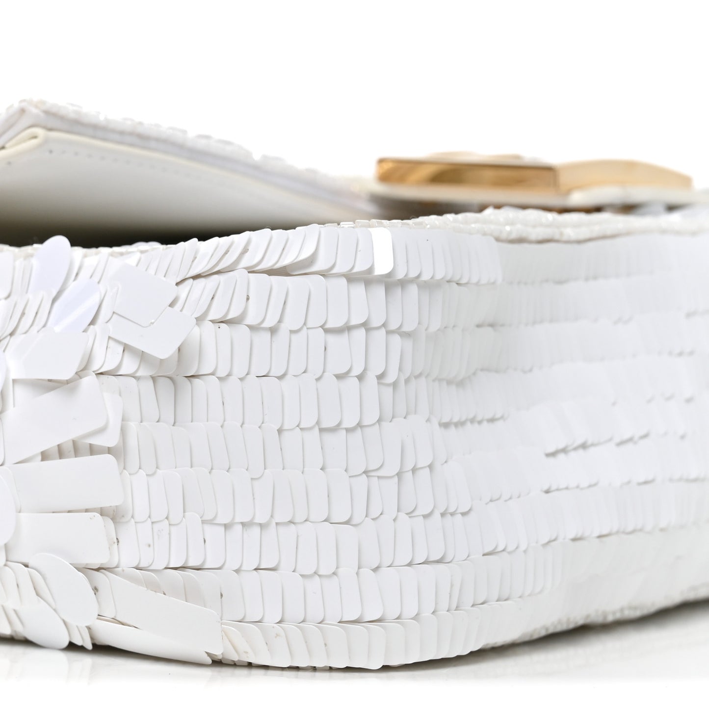 Sequin Paillettes Vitello Grace Sex and the City Baguette White