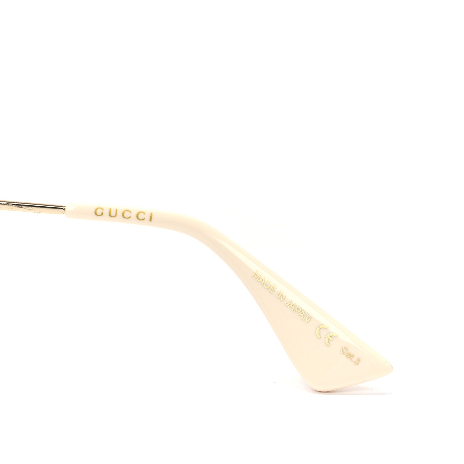Gucci Metal Rectangular Guccify Frame Sunglasses GG0414S Gold 6 of 7
