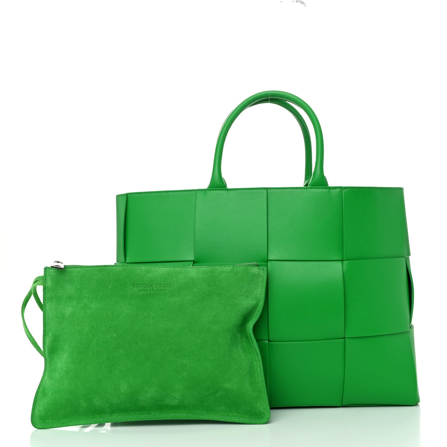 Calfskin Maxi Intrecciato Medium Arco Tote Parakeet