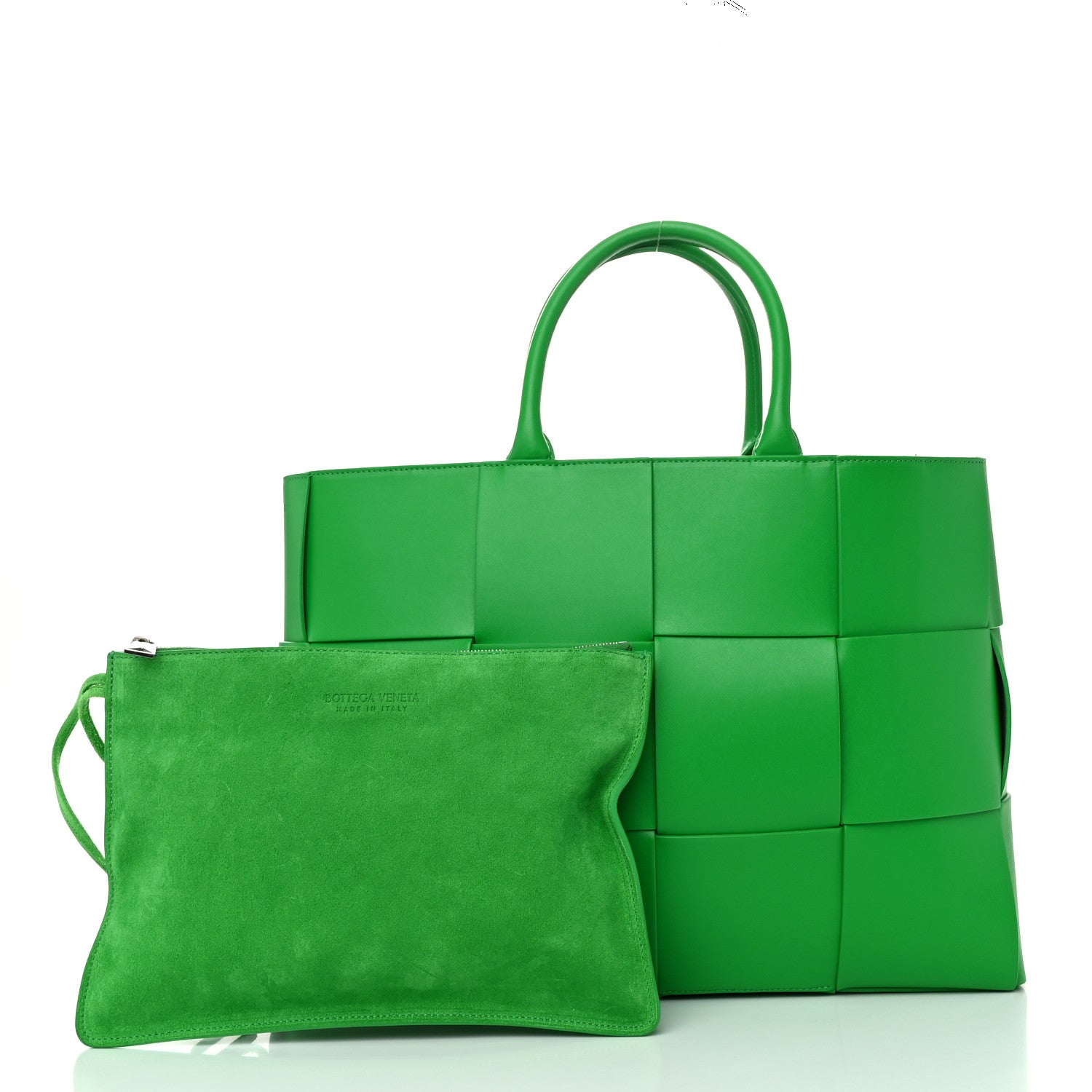 Bottega Veneta Calfskin Maxi Intrecciato Medium Arco Tote Parakeet 3 of 10