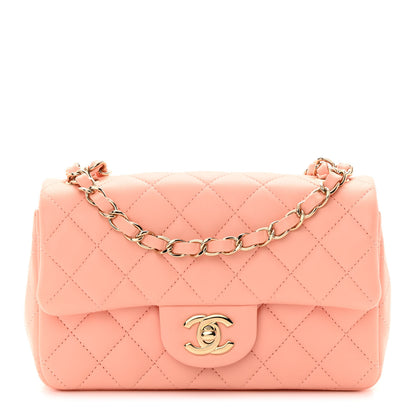 Chanel Lambskin Quilted Mini Rectangular Flap Light Pink 1 of 11