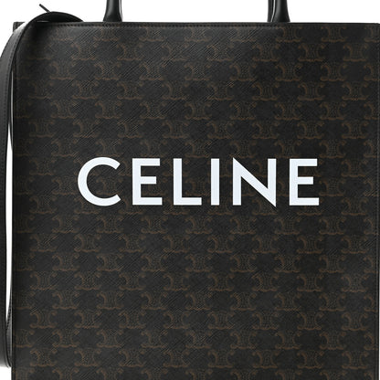 Celine Triomphe Canvas Calfskin Medium Vertical Cabas Black 6 of 8