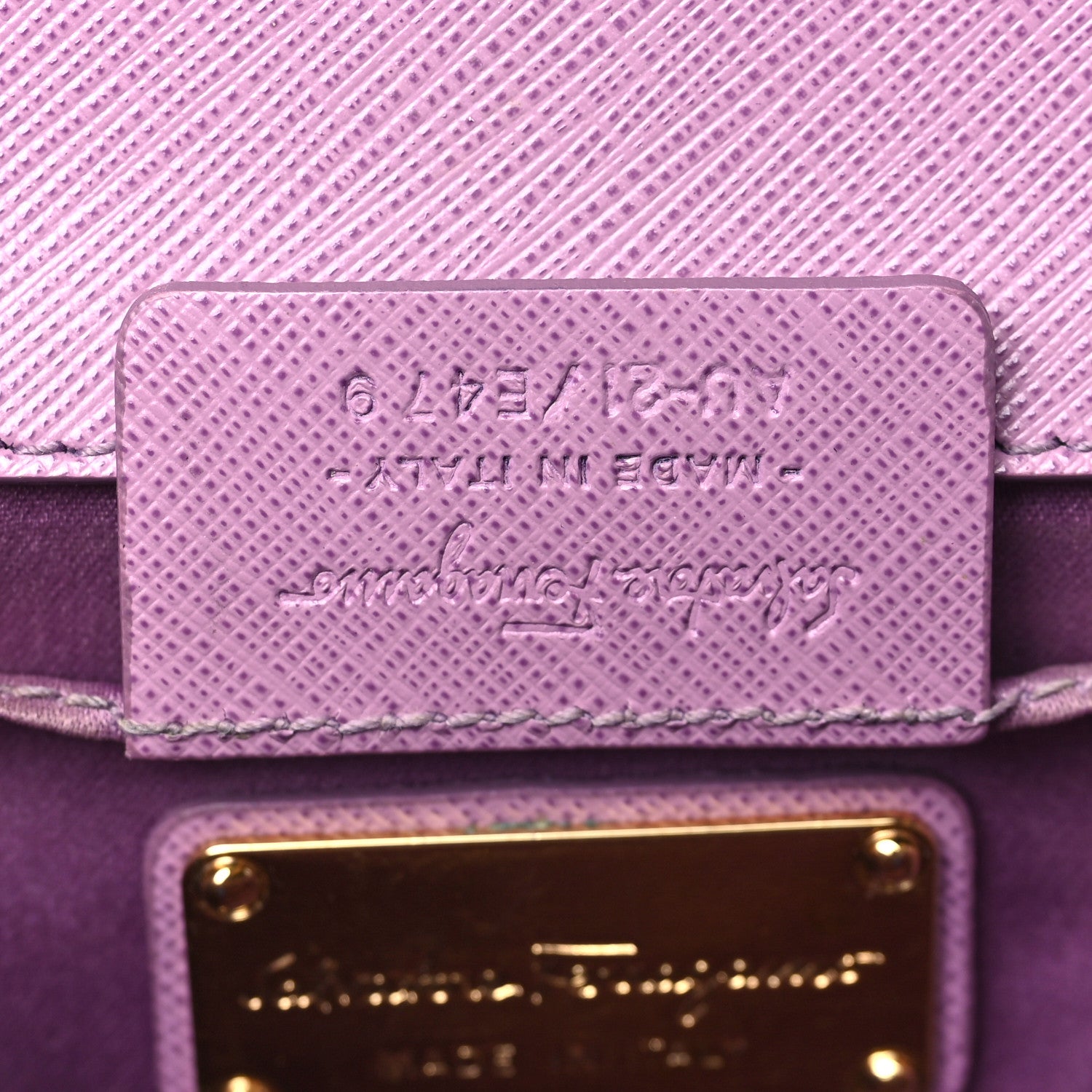 Salvatore Ferragamo Printed Calfskin Ginny Crossbody Bag Purple 7 of 9