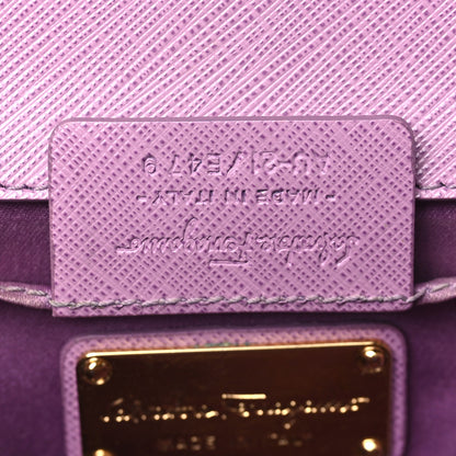 Salvatore Ferragamo Printed Calfskin Ginny Crossbody Bag Purple 7 of 9