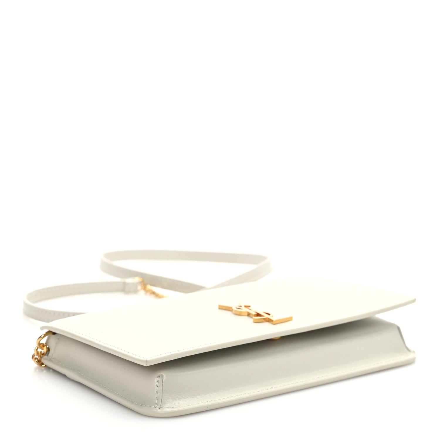 Saint Laurent Smooth Calfskin Monogram Phone Holder Crossbody Blanc Vintage 4 of 9