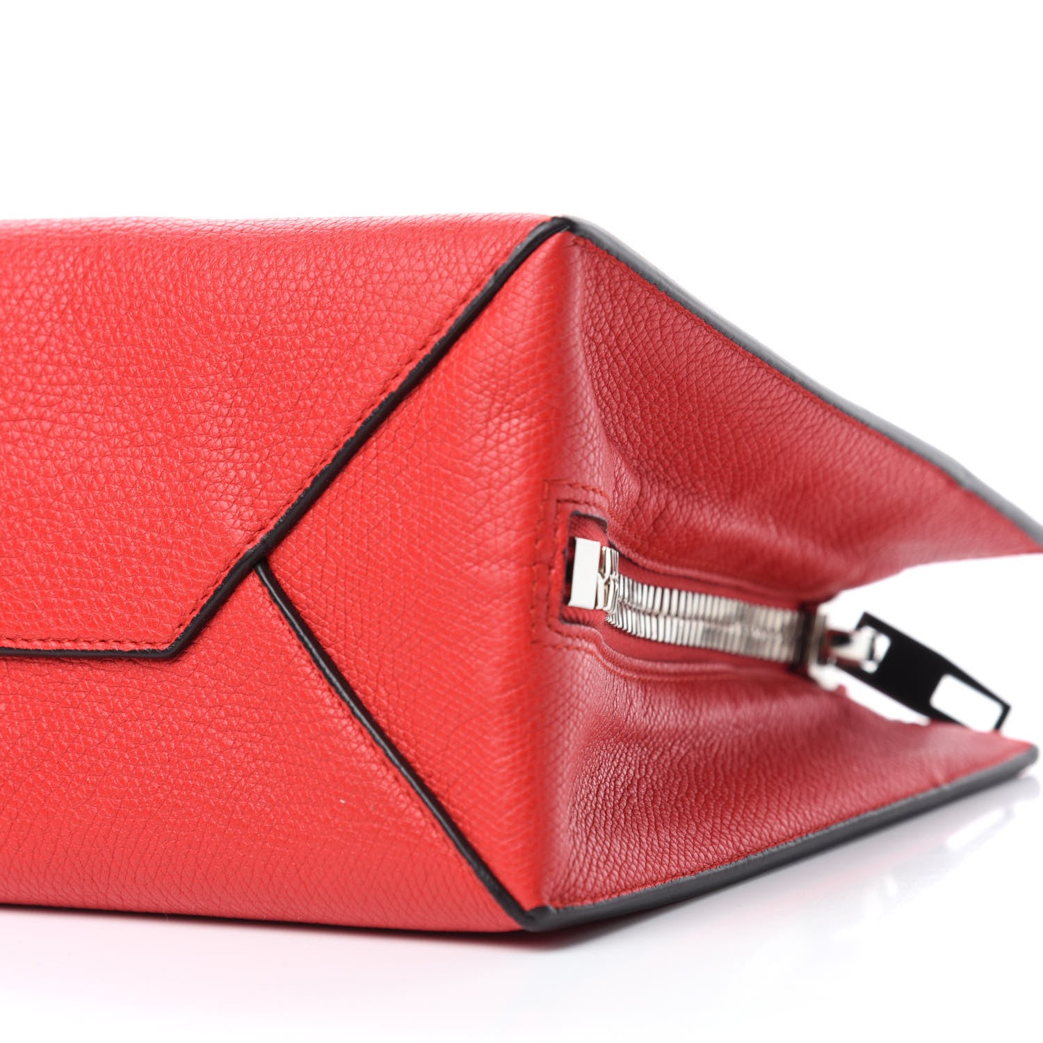 Balenciaga Grained Calfskin Plate Hardware Papier A6 Zip Around Tote Rouge Houx 7 of 10