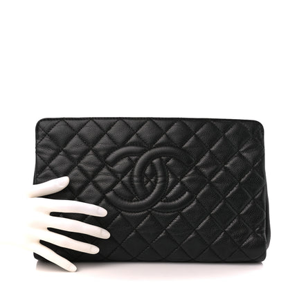 Chanel Caviar Quilted CC Large Clutch Black 2 of 11
