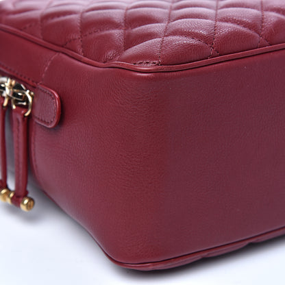 Chanel Calfskin Quilted CC Medium Vanity Case Dark Red 7 of 13