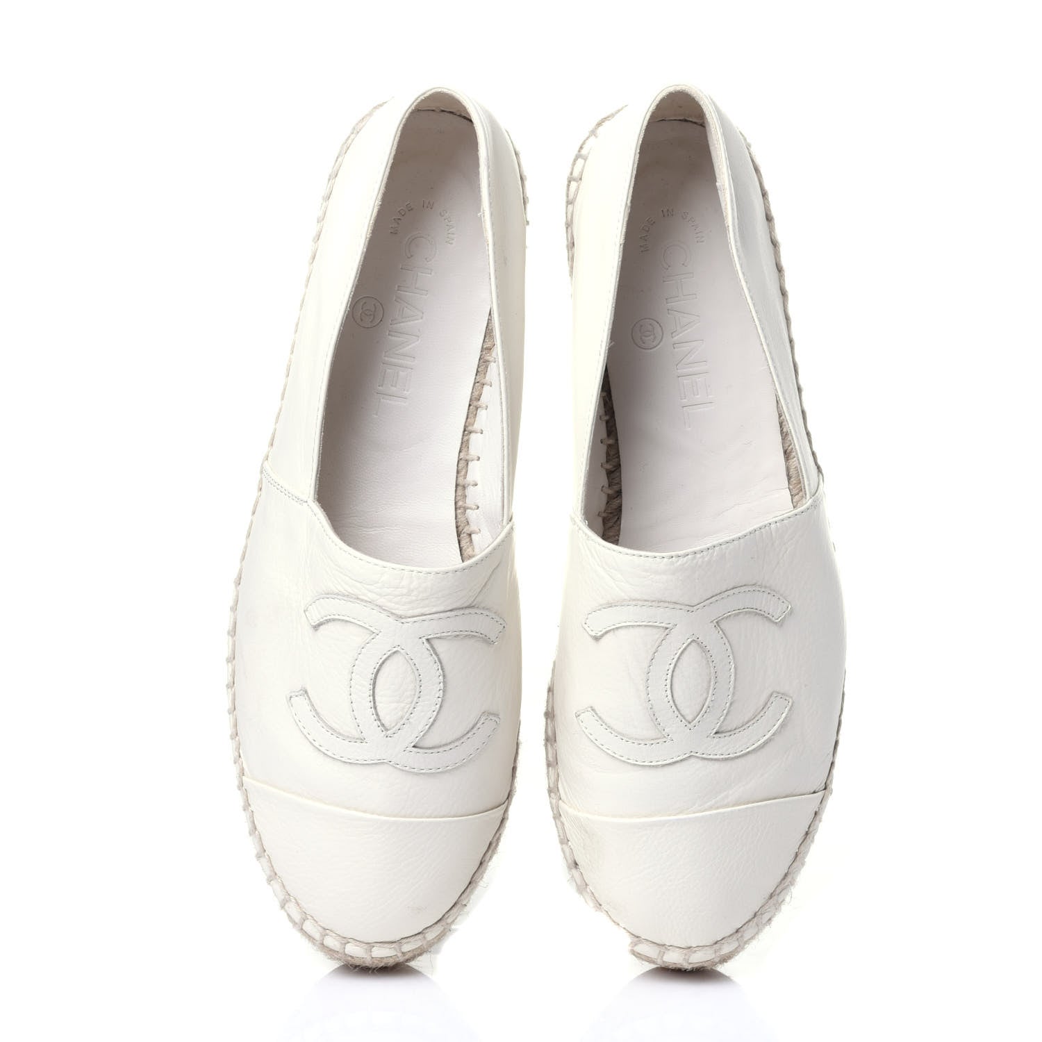 Chanel Calfskin CC Espadrilles 38 Ivory 6 of 13