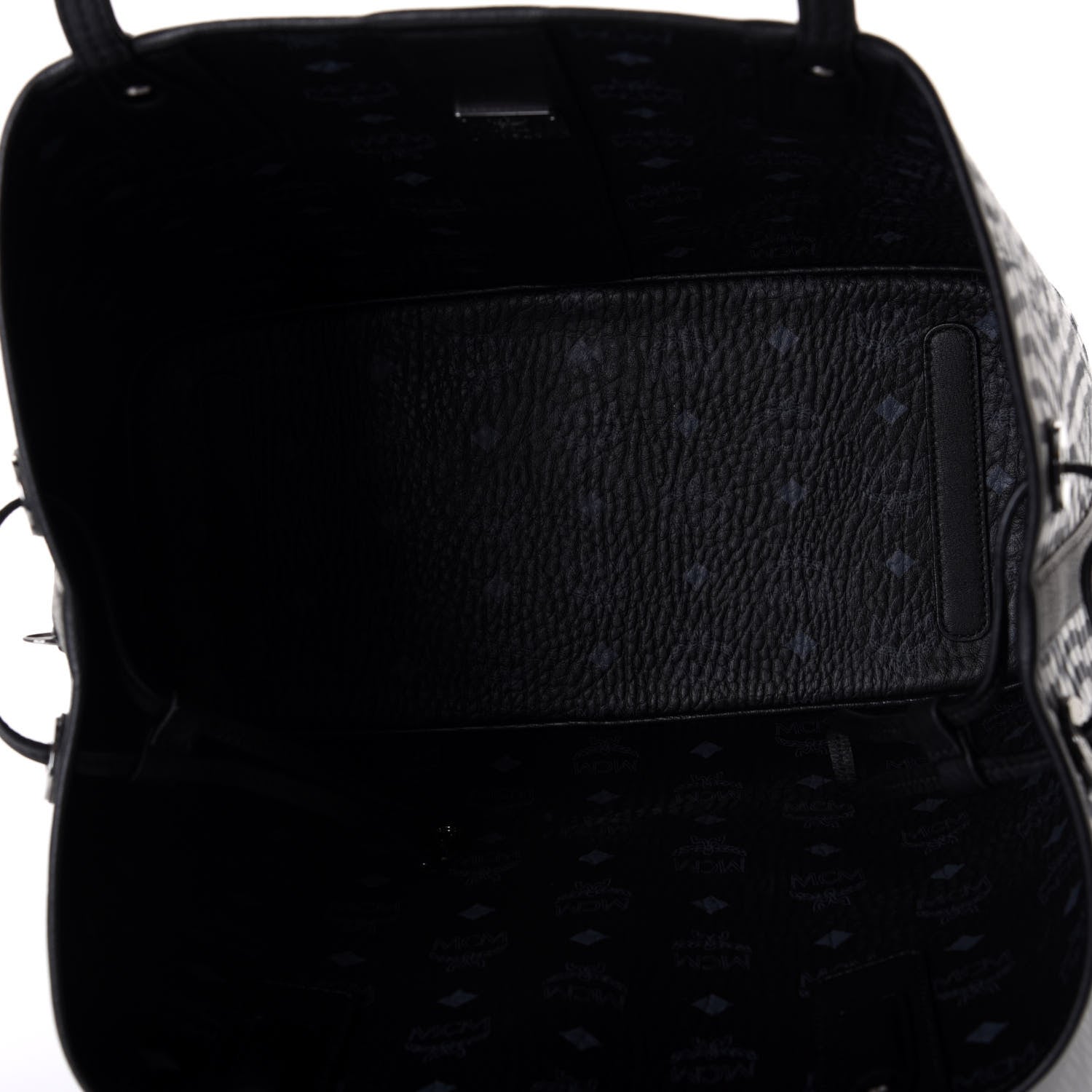 MCM Visetos Medium Liz Reversible Shopper Tote Black 8 of 14