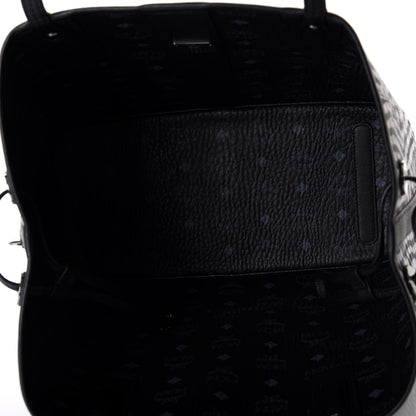 MCM Visetos Medium Liz Reversible Shopper Tote Black 8 of 14