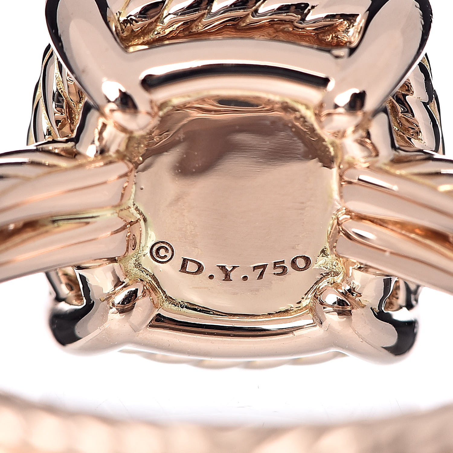 David Yurman 18K Rose Gold Morganite Diamond 9mm Chatelaine Ring 54 6.75 5 of 6