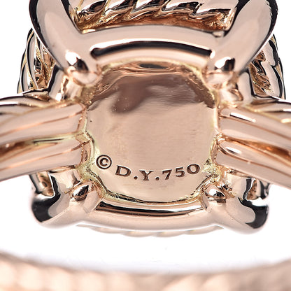 David Yurman 18K Rose Gold Morganite Diamond 9mm Chatelaine Ring 54 6.75 5 of 6