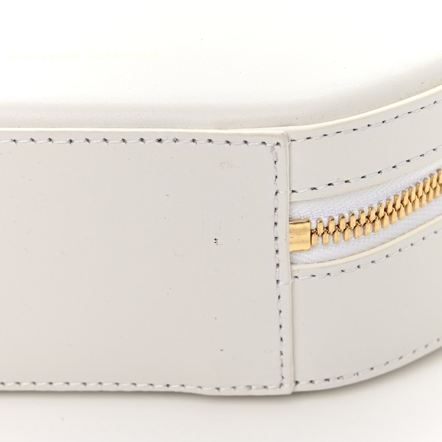 Calfskin Circle Crossbody Bag White
