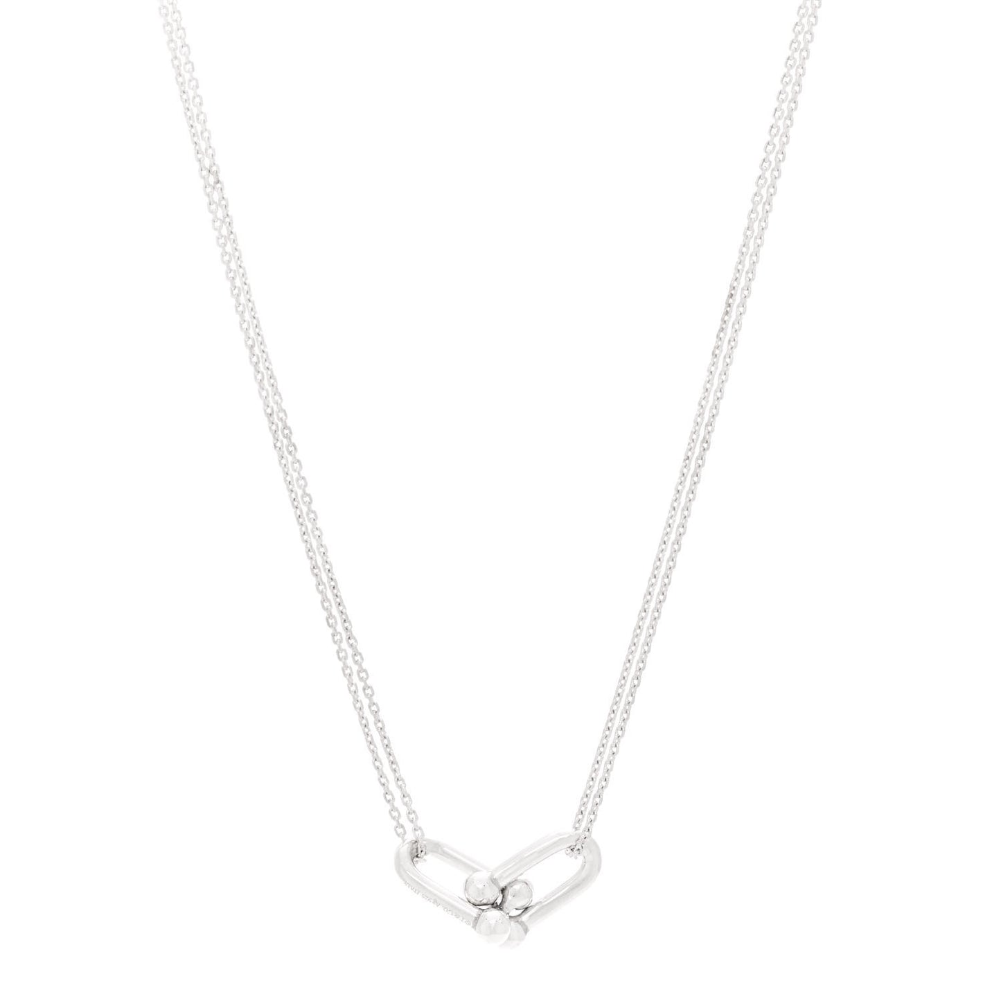 Sterling Silver Double HardWear Link Pendant Necklace