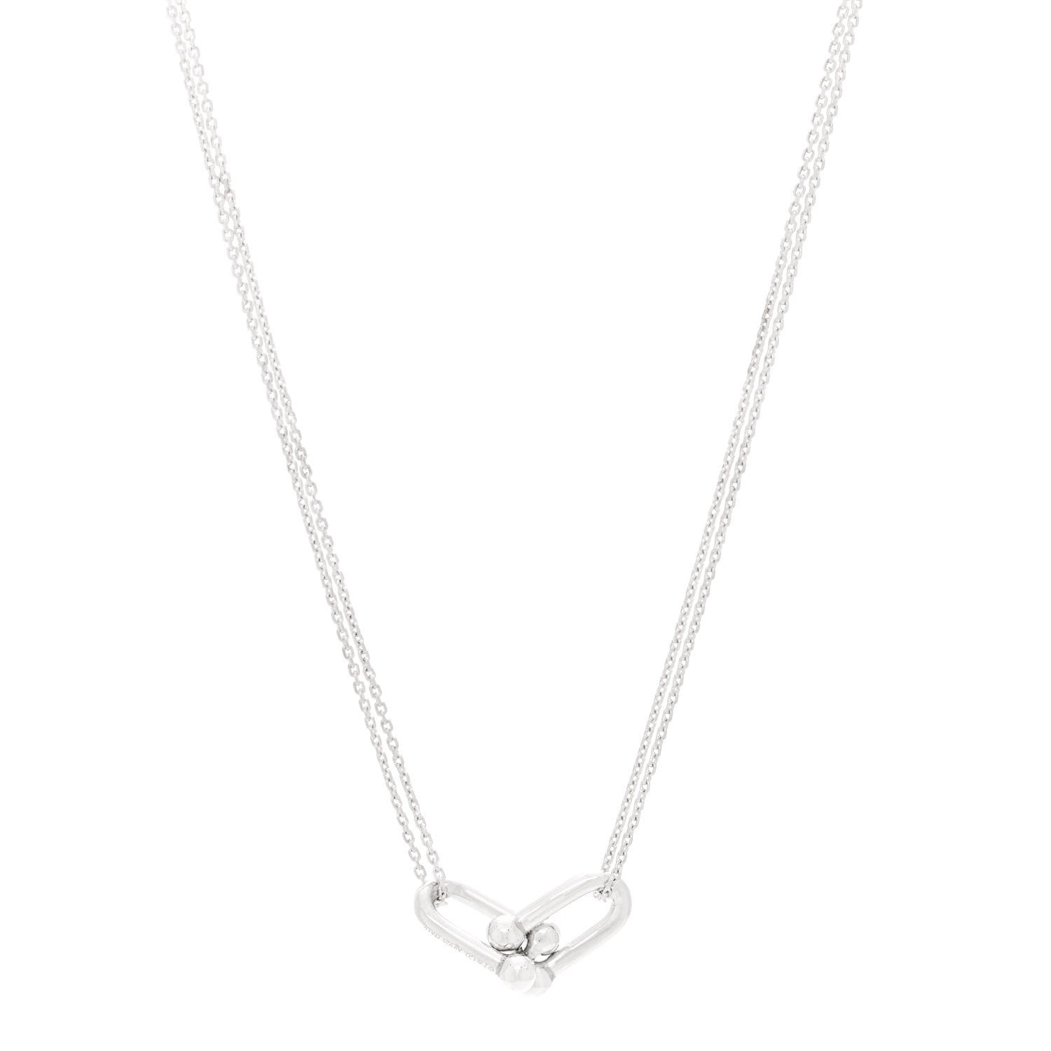 Tiffany Sterling Silver Double HardWear Link Pendant Necklace 1 of 7